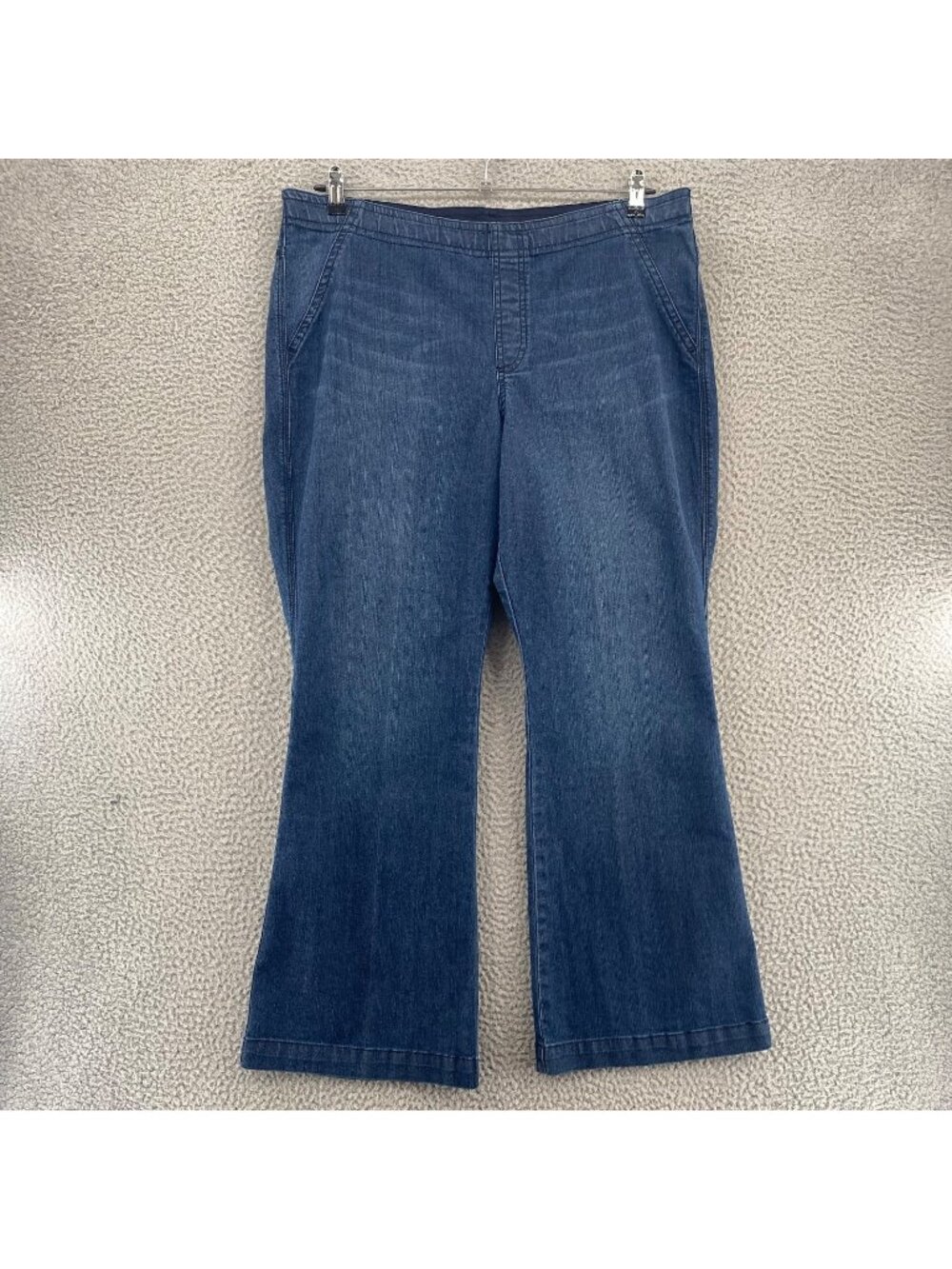 Chicos Jeans Womens 3 US 16 Short Blue Platinum Denim Flared Leg Pockets Stretch